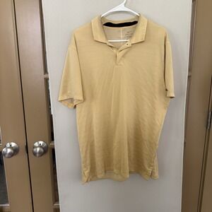 Nike Men's Large Yellow Dri Fit Tiger Woods Short Sleeve Golf Polo Shirt